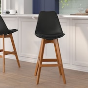 FLASH FURNITURE 27 Inch Black Plastic and LeatherSoft Barstools, PK 2 CH-210925-7-BK-GG